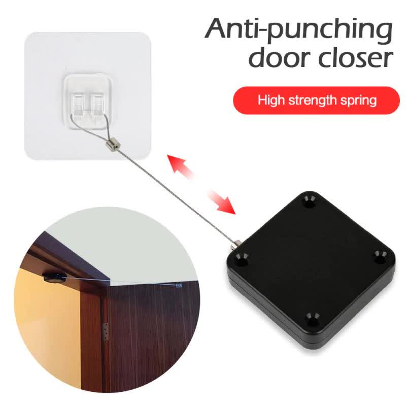 Punch-free Automatic Sensor Door Closer Portable Home Office Doors Off H 