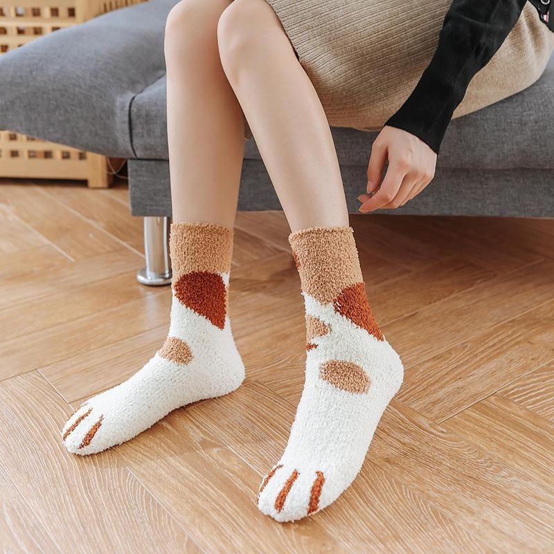 winter cat claw socks